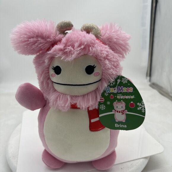 Squishmallows 10" HugMees Brina the Bigfoot with Scarf Christmas - Picture 1 of 7